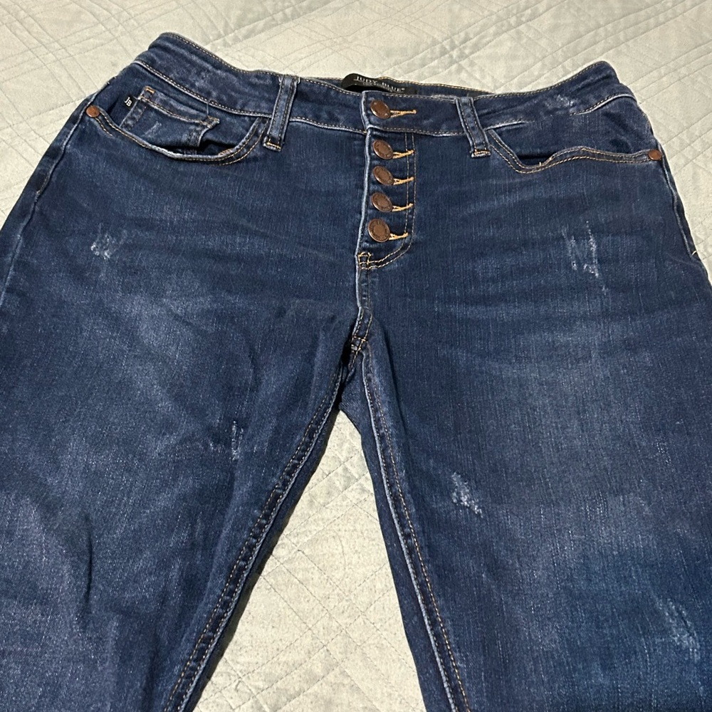 Stylish Blue Button-Fly Jeans